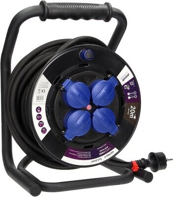 -20 Meter- Professionele - Kabelhaspel -  -4-voudige stopcontacten 3x2.5mm²