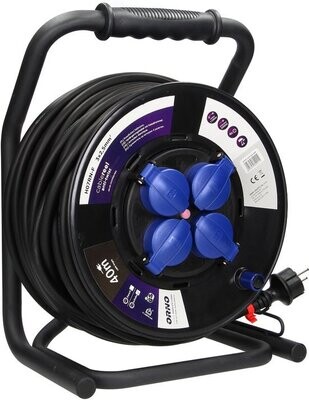 -40 Meter- Professionele - Kabelhaspel -  -4-voudige stopcontacten 3x2.5mm²