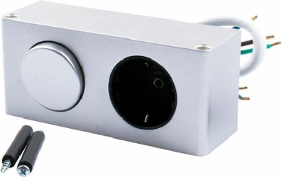 1 Stopcontact aan/uit schakelaar 60 cm kabel Zilver