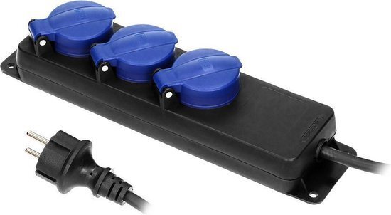 3xStopcontacten 5meter kabel IP44