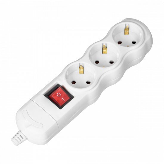 3x Stopcontact Aan/uit-knop Randaarde Zonder Kabel