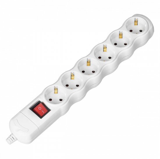 6x Stopcontact Aan/uit-knop Randaarde Zonder Kabel