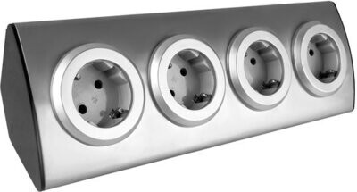 4 Stopcontacten, zonder snoer  Zilver