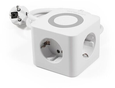PowerCube 3xStopcontact 2xUSB-A 1xUSB-C Qi-lader -1,4Meter snoer