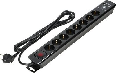 8x stopcontacten 2x USB-A Aan/uit-knop 3meter kabel