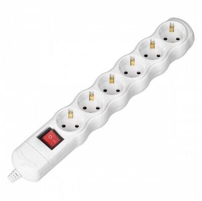 6x Stopcontact Aan/uit-knop Randaarde Zonder Kabel