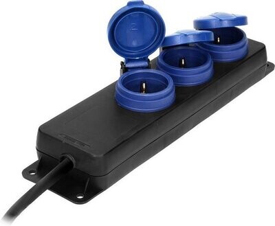 3xStopcontacten 5meter kabel IP44