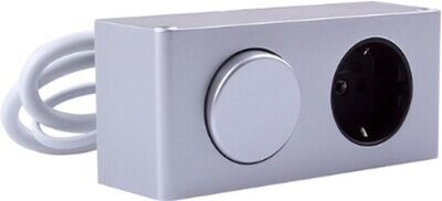 1 Stopcontact aan/uit schakelaar 60 cm kabel Zilver