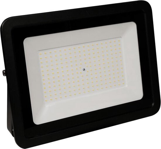 LED Schijnwerper - Breedstraler - Gevelverlichting - Slimline - 200W - 10.500 Lumen - 4000K - Neutraalwit - IP65 - Zwart
