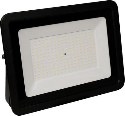 LED Schijnwerper - Breedstraler - Gevelverlichting - Slimline - 200W - 10.500 Lumen - 4000K - Neutraalwit - IP65 - Zwart
