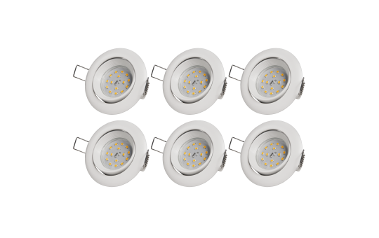 6-Pack Inbouwspots LED IP20  Ø75MM 3000K - 400 lm  Wit