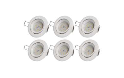 6-Pack Inbouwspots LED IP20  Ø75MM 3000K - 400 lm  Wit