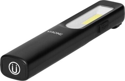 Virone Compacte LED Werklamp - 3W COB LED - 200/100/50 Lumen - Oplaadbaar - 1200mAh accu - Riemclip