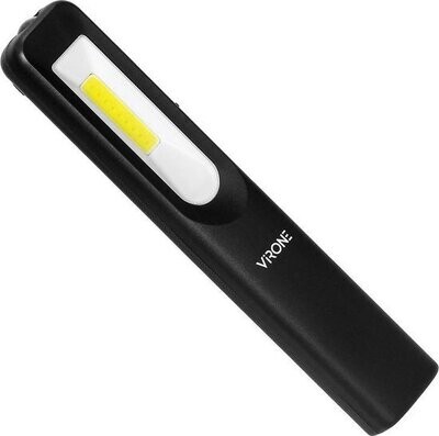 Virone Compacte LED Werklamp - 3W COB LED - 200/100/50 Lumen - Oplaadbaar - 1200mAh accu - Riemclip