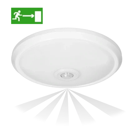 LED Plafonniëre met Noodaccu en Bewegingssensor - Noodverlichting - 4000K - 800lm - 12W/230V