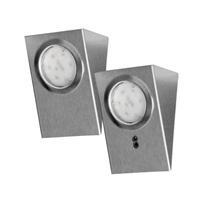 Onderbouw keukenverlichting met contactloze schakelaar - 2x 2,5 Watt - 2x 180 Lumen - RVS/INOX