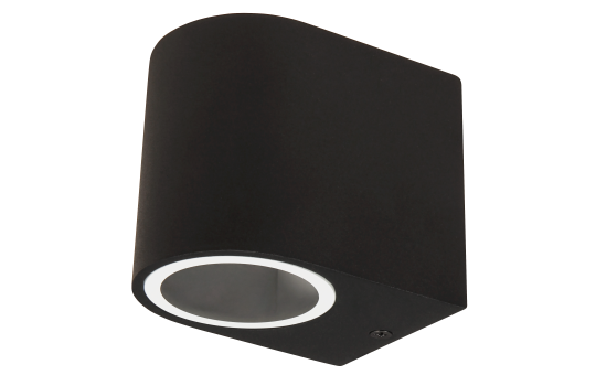 Muurlamp 1x GU10 IP44 - Downlight Zwart