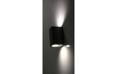 Muurlamp 1x GU10 IP44 - Downlight  Geborsteld Aluminium