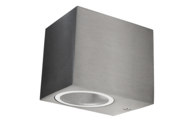 Muurlamp 1x GU10 IP44 - Geborsteld Aluminium