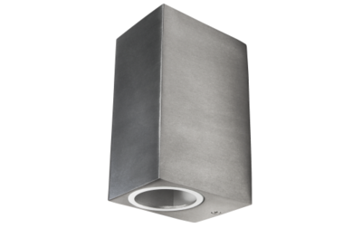 Muurlamp 1x GU10 IP44 - Downlight  Geborsteld Aluminium