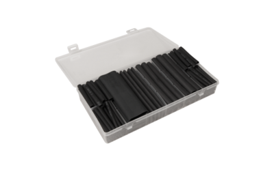 Krimpkous assortiment - Lijmvoering - Waterdicht - Marine toepassingen - 142 delig - Zwart