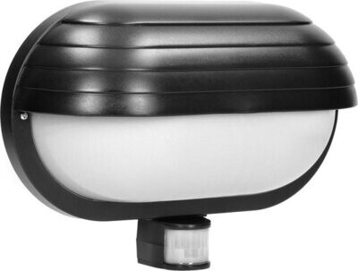 Muurlamp IP44  Bewegingsmelder 60W-1600 lm -E27 Zwart