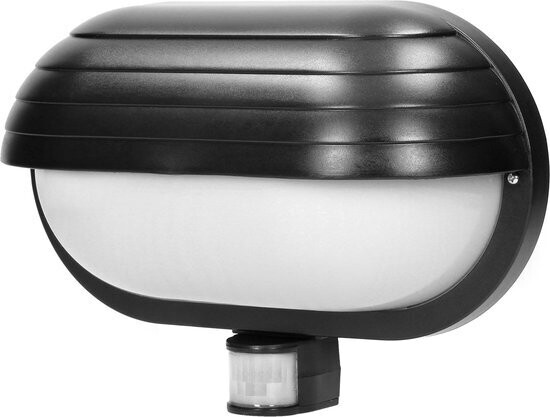 Muurlamp IP44  Bewegingsmelder 60W-1600 lm -E27 Zwart
