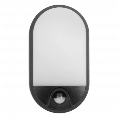 Wandlamp IP54 Bewegingsmelder 4000K - 800lm 10W Zwart