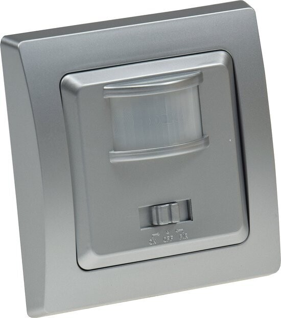 Inbouw Bewegingssensor voor binnen IP20 - PIR Bewegingsmelder met detectiehoek 160° tot 7 meter - Bewegingsdetector tot 500 W - Grijs