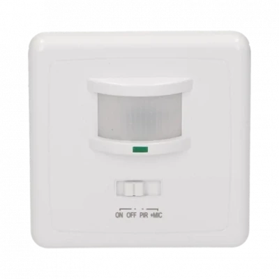 Bewegings- en geluidsmelder 160 ° Detectie 40 / 500 Watt
