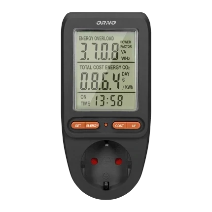 Verbruiksmeter-  LCD-display 3680 Watt  - Zwart