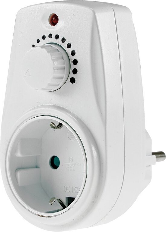 Doorvoerstekker met dimmer - Stekkerdimmer Min 40watt Max. 280 Watt - Plug-in dimmer met indicatielampje - LED dimmer - Gloeilamp dimmer- VOOR Nederland