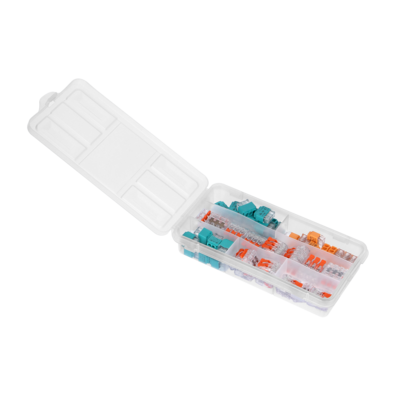 Transparante lasklemmen &amp; push-in connectoren in assortimentsdoos - 65 stuks - Ideaal voor DIY, klussen &amp; verbouwen (lasklemmen/kabelverbinders)
