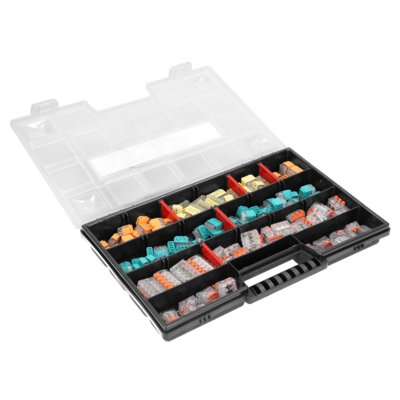HOUSE PREMIUM - Set of installation push-in and clamp connectors in a box 103 push-in connectors (25x2, 25x3, 20x4,  15x5, 10x6, 8x8) and 48 clamp connectors (20x2, 20x3, 8x5)