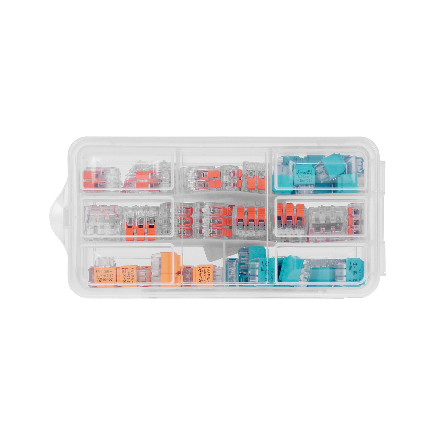Transparante lasklemmen &amp; push-in connectoren in assortimentsdoos - 65 stuks - Ideaal voor DIY, klussen &amp; verbouwen (lasklemmen/kabelverbinders)