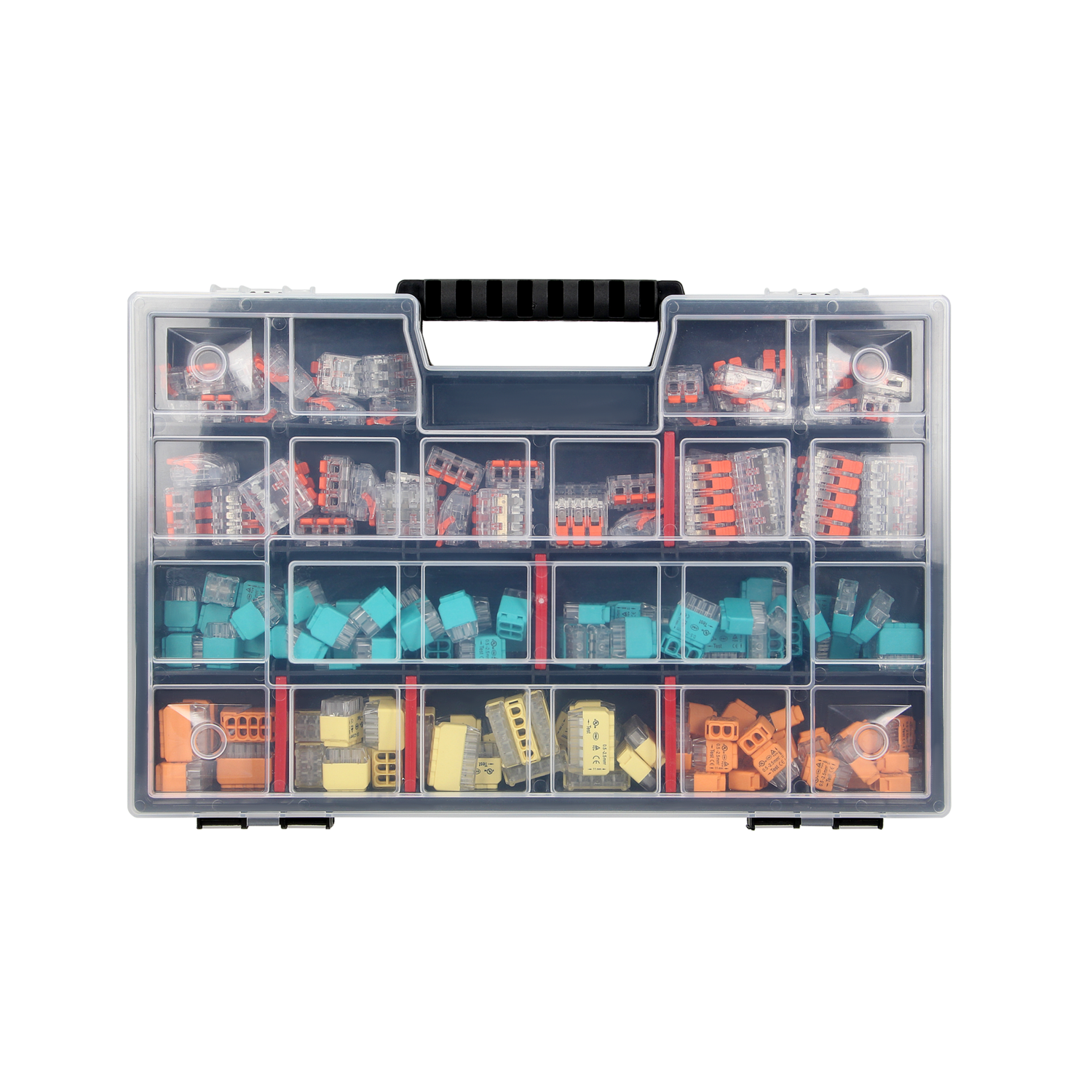 HOUSE PREMIUM - Set of installation push-in and clamp connectors in a box 103 push-in connectors (25x2, 25x3, 20x4,  15x5, 10x6, 8x8) and 48 clamp connectors (20x2, 20x3, 8x5)
