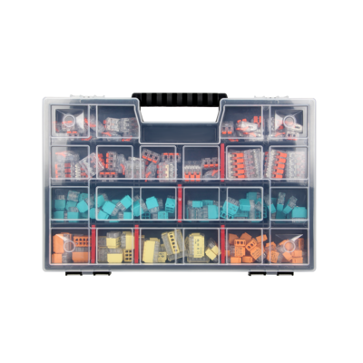HOUSE PREMIUM - Set of installation push-in and clamp connectors in a box 103 push-in connectors (25x2, 25x3, 20x4,  15x5, 10x6, 8x8) and 48 clamp connectors (20x2, 20x3, 8x5)