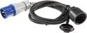 CEE-SCHUKO Camping Verloopkabel - Adapter voor caravans, camping - Verlengsnoer camping IP44 - Stroomkabel carvan of vouwwagen - Zwart