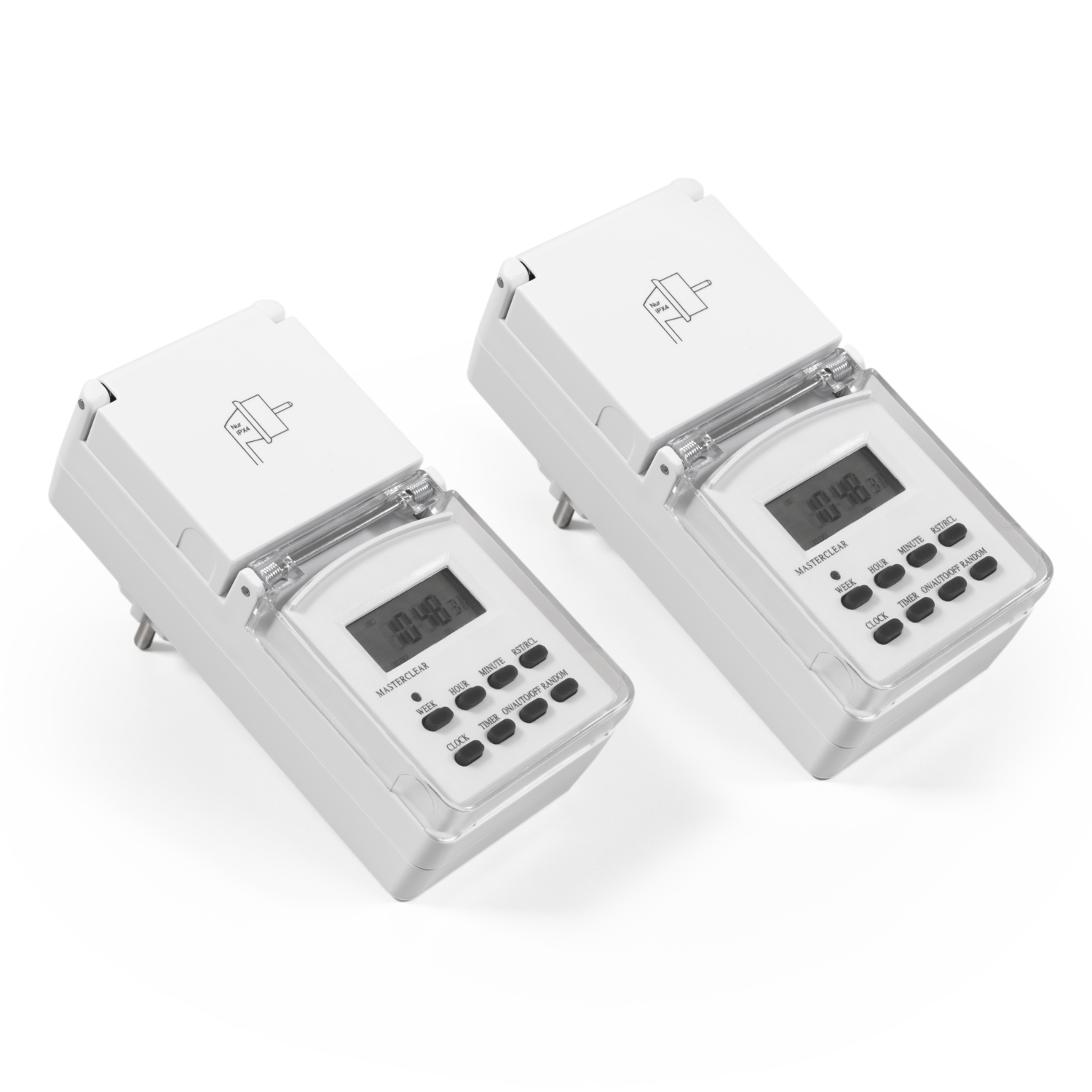 2-pack Tijdschakelaar 10-programma&#39;s  IP44  digitaal 24 u timer - 3680 W