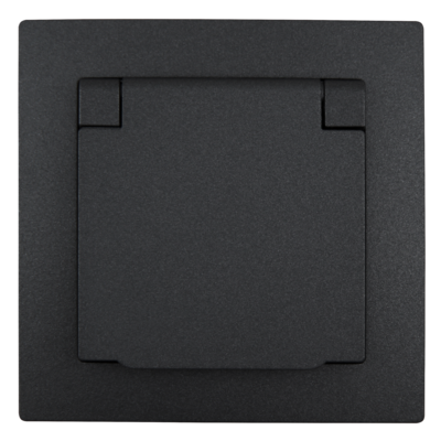 1x Stopcontact  IP44 - 250V -Antraciet