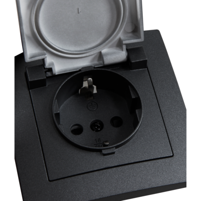 2-Pack 1xStopcontact  -IP44 - 250V -Antraciet