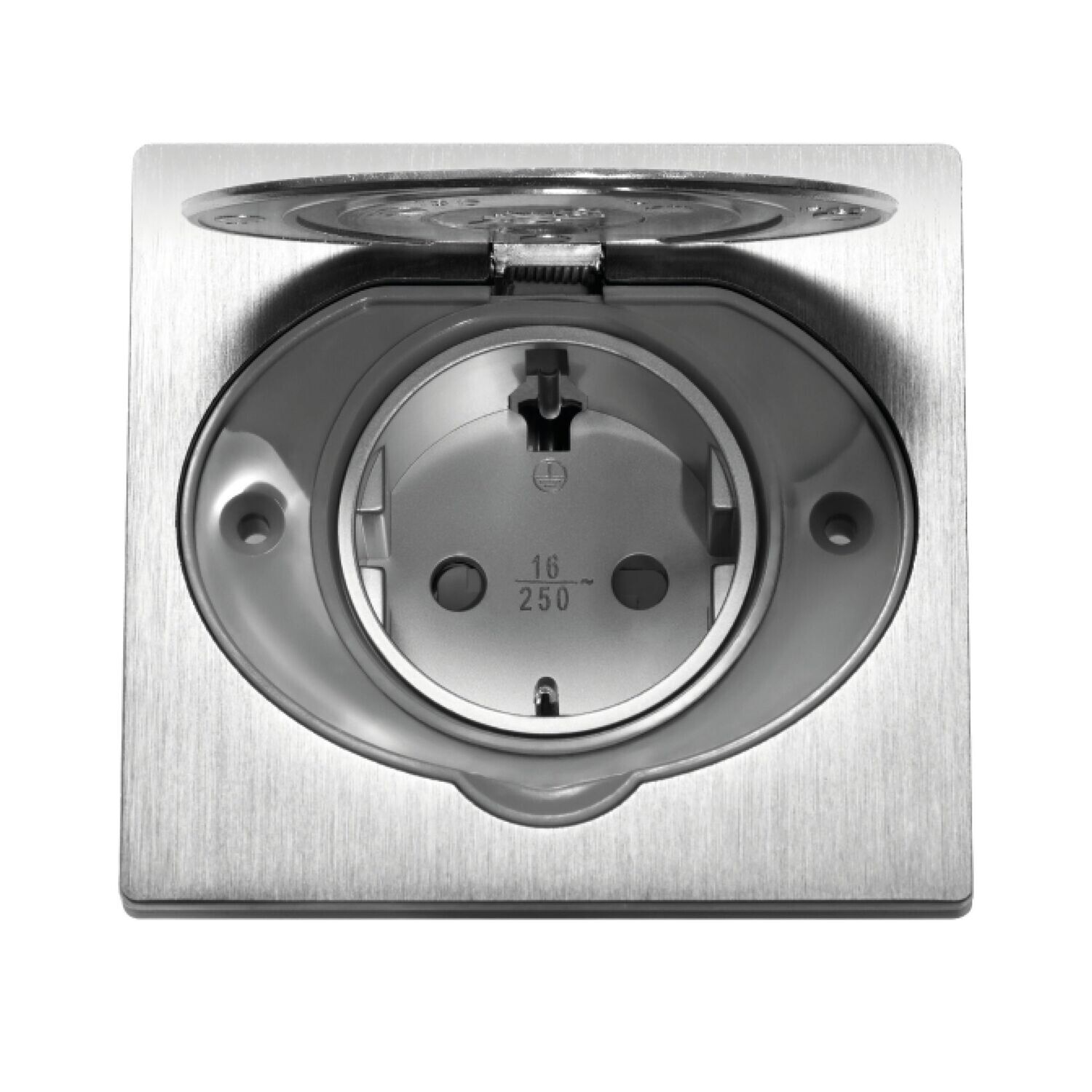 Inbouw stopcontact - RVS - IP44