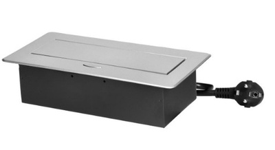 2 stopcontacten, 1xUSB-A 1xUSB-C  1.5 meter kabel Zilver