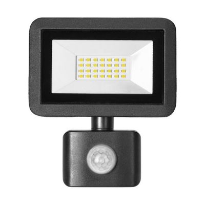 LED - IP44 20W Bewegingsmelder 4000K -1600 lm  Zwart