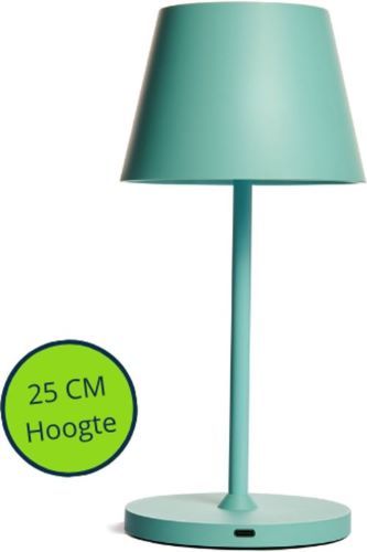 Oplaadbare LED Tafellamp - Dimbaar - 100Lm - Turquoise 25CM