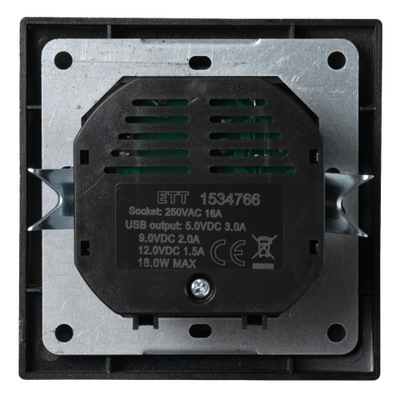 1 x Stopcontact  2x USB -Inbouw- Randaarde Antraciet