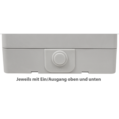 2x Stopcontact opbouw - IP44 - 250 V - Grijs