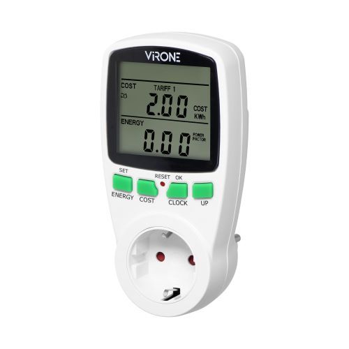 Verbruiksmeter-  LCD-display 3680 Watt - Wit