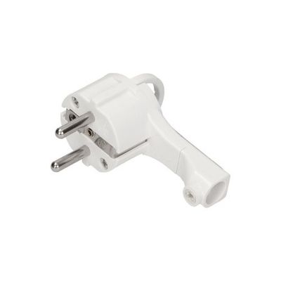 Platte compacte haakse stroomstekker - Wit