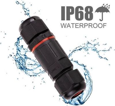 Waterdicht - IP68 - 230Vac, 16A - Stekker 3-polig - Max. 1,5mm²